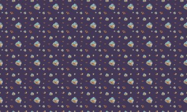 Farklı aksesuarlara sahip renkli arkaplan