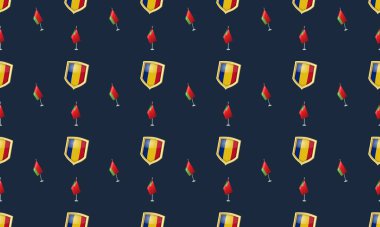 Farklı aksesuarlara sahip renkli arkaplan