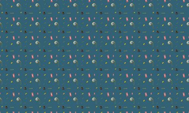 Farklı aksesuarlara sahip renkli arkaplan