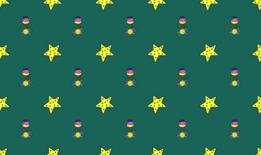 Farklı aksesuarlara sahip renkli arkaplan