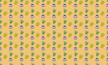 Farklı aksesuarlara sahip renkli arkaplan