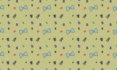 Farklı aksesuarlara sahip renkli arkaplan