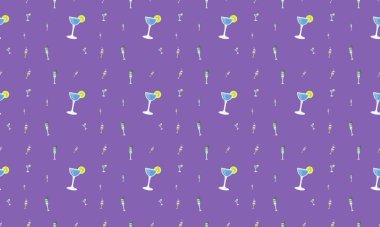 Farklı aksesuarlara sahip renkli arkaplan