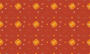 Farklı aksesuarlara sahip renkli arkaplan