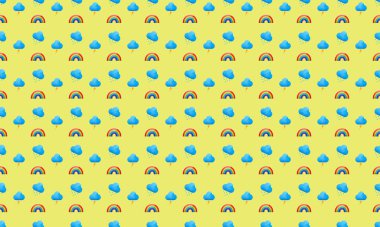 Farklı aksesuarlara sahip renkli arkaplan