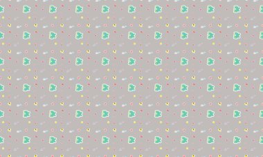 Farklı aksesuarlara sahip renkli arkaplan