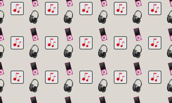 Colored background with different accessories