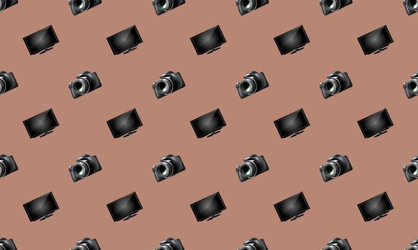 Цветной фон с различными аксессуарами