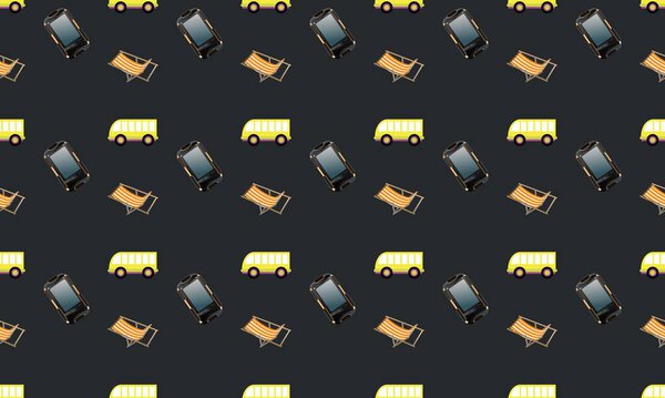 Цветной фон с различными аксессуарами