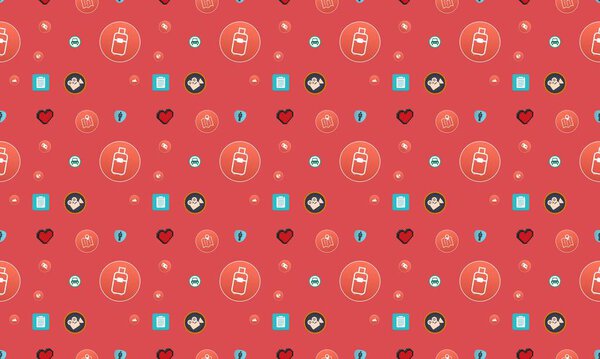 Colored background with different accessories