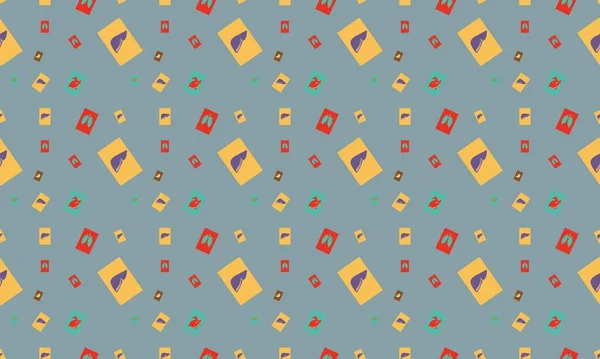 Farklı aksesuarlara sahip renkli arkaplan