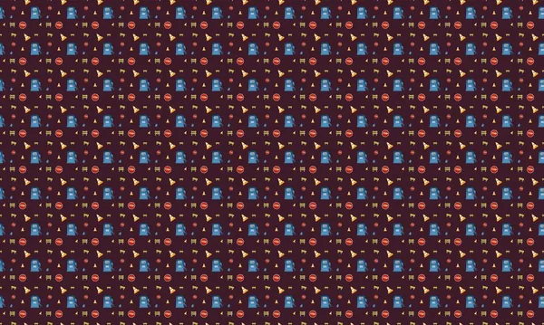 Farklı aksesuarlara sahip renkli arkaplan