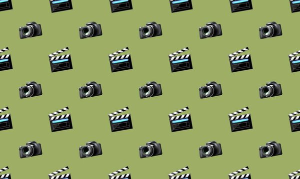 Цветной фон с различными аксессуарами