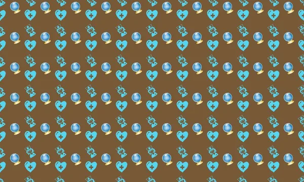 Farklı aksesuarlara sahip renkli arkaplan