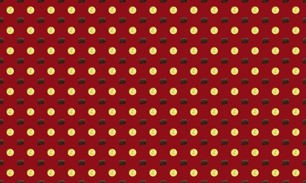 Цветной фон с различными аксессуарами