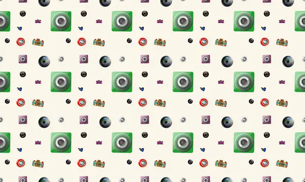 Farklı aksesuarlara sahip renkli arkaplan