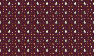 Farklı aksesuarlara sahip renkli arkaplan