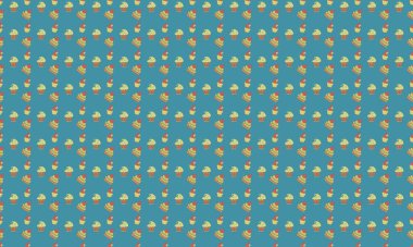 Farklı aksesuarlara sahip renkli arkaplan