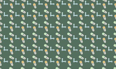 Farklı aksesuarlara sahip renkli arkaplan