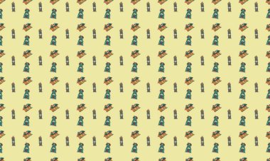 Farklı aksesuarlara sahip renkli arkaplan