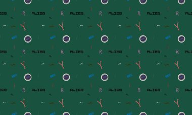 Farklı aksesuarlara sahip renkli arkaplan