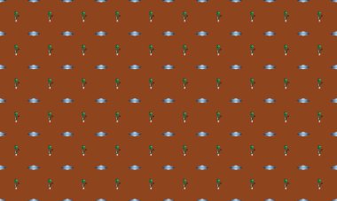 Farklı aksesuarlara sahip renkli arkaplan