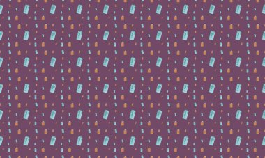 Farklı aksesuarlara sahip renkli arkaplan