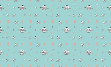 Farklı aksesuarlara sahip renkli arkaplan