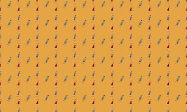 Farklı aksesuarlara sahip renkli arkaplan