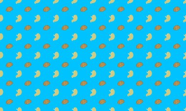 Farklı aksesuarlara sahip renkli arkaplan