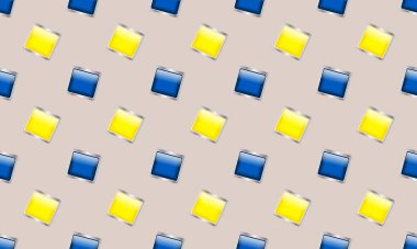 Farklı aksesuarlara sahip renkli arkaplan