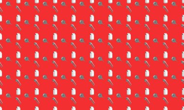 Farklı aksesuarlara sahip renkli arkaplan