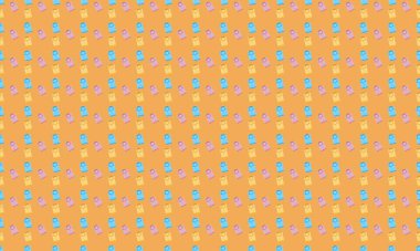 Farklı aksesuarlara sahip renkli arkaplan