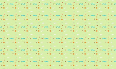 Farklı aksesuarlara sahip renkli arkaplan