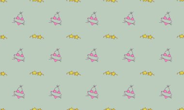 Farklı aksesuarlara sahip renkli arkaplan