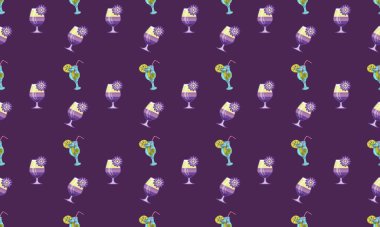 Farklı aksesuarlara sahip renkli arkaplan