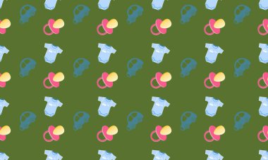 Farklı aksesuarlara sahip renkli arkaplan