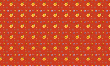 Farklı aksesuarlara sahip renkli arkaplan