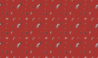 Farklı aksesuarlara sahip renkli arkaplan