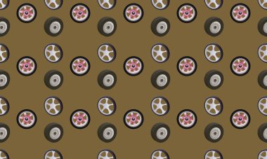 Farklı aksesuarlara sahip renkli arkaplan