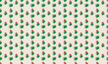 Farklı aksesuarlara sahip renkli arkaplan