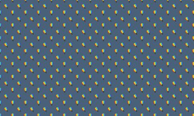 Farklı aksesuarlara sahip renkli arkaplan