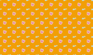 Farklı aksesuarlara sahip renkli arkaplan