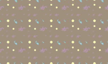 Farklı aksesuarlara sahip renkli arkaplan