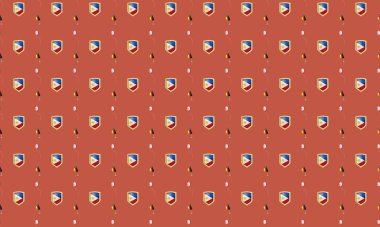 Farklı aksesuarlara sahip renkli arkaplan