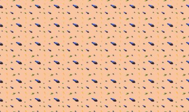 Farklı aksesuarlara sahip renkli arkaplan