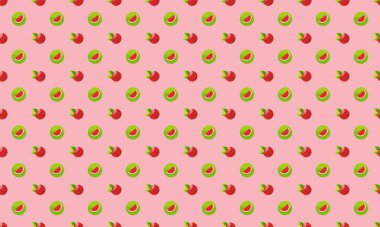 Farklı aksesuarlara sahip renkli arkaplan