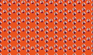 Farklı aksesuarlara sahip renkli arkaplan