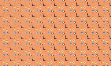 Farklı aksesuarlara sahip renkli arkaplan