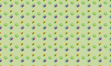 Farklı aksesuarlara sahip renkli arkaplan